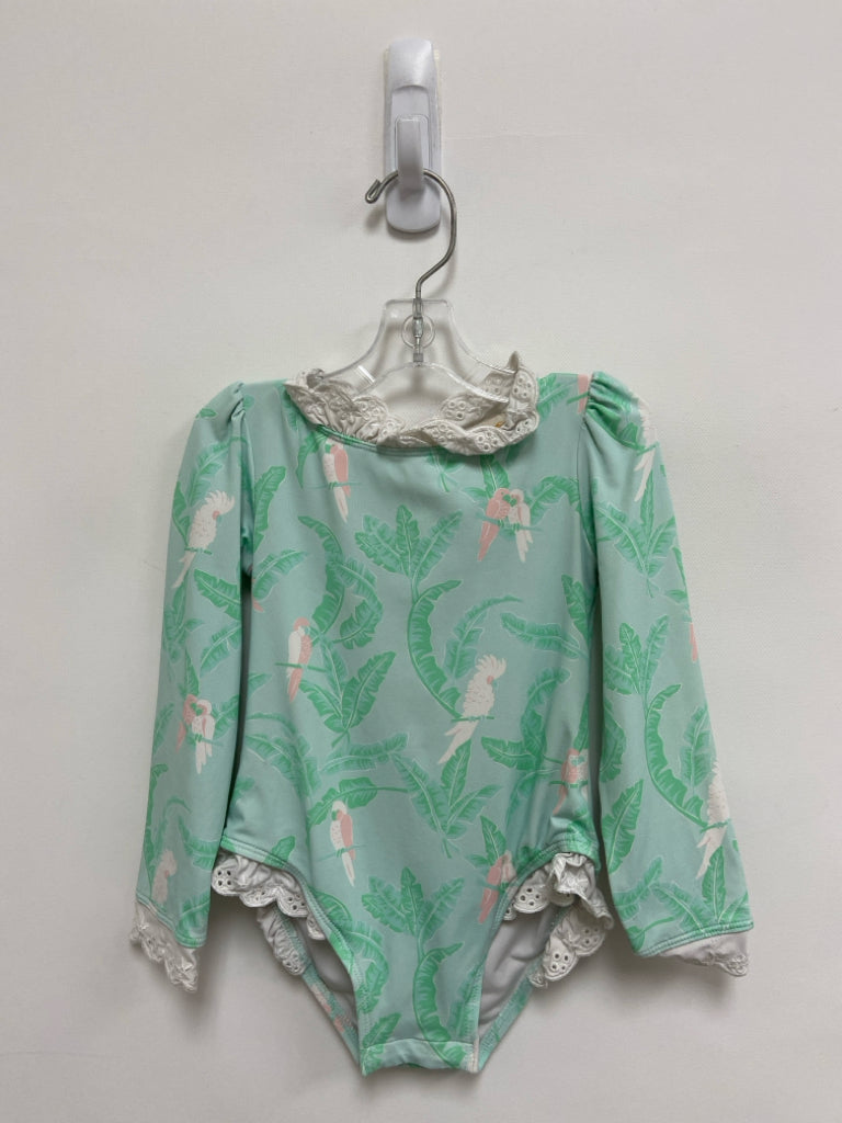 Beaufort Bonnet Co. SIZE 18-24M Aqua Green/White Leaves Girl&