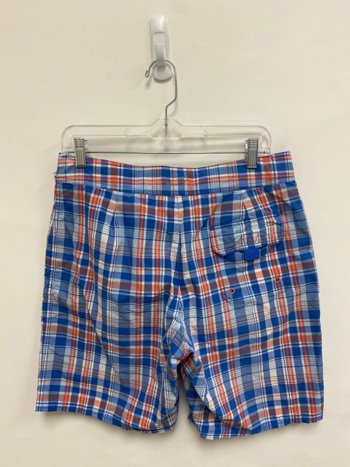 Vineyard Vines Size 30 Blue White/Coral Plaid Men&