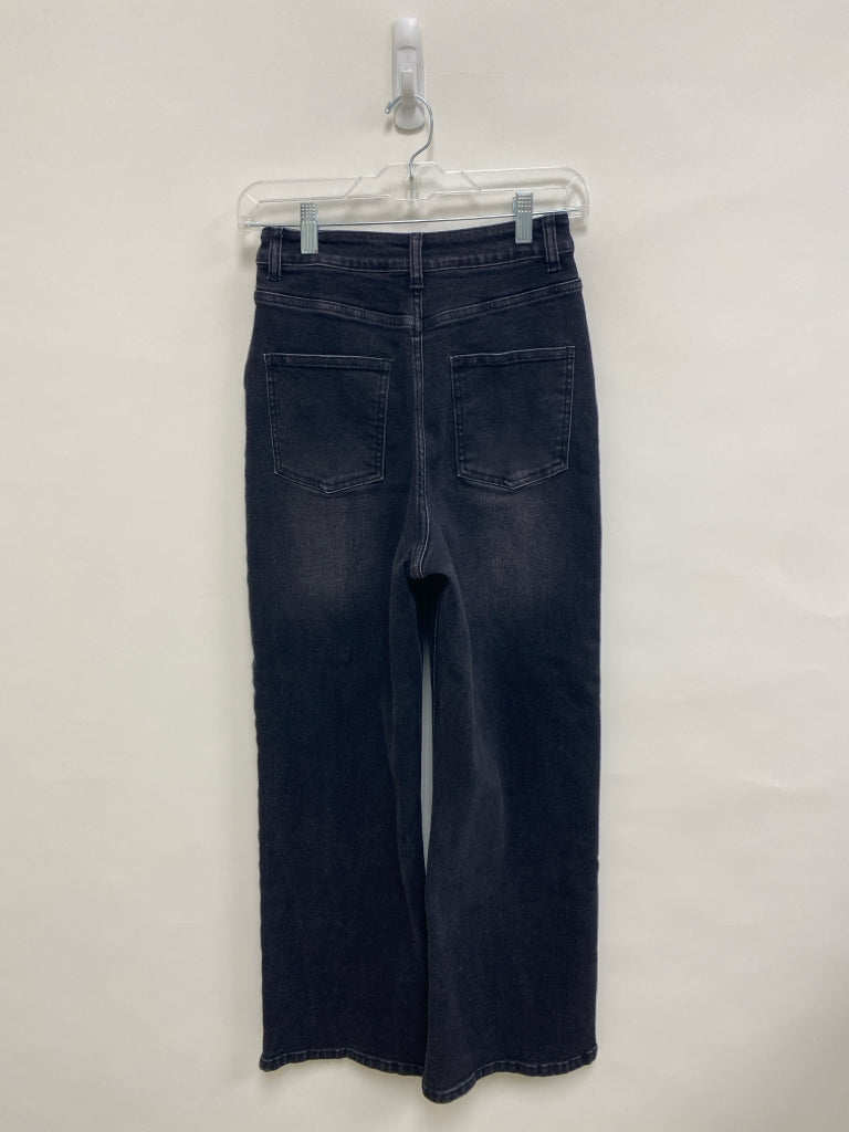 Size XS Faded Black Wide Leg Ladies Jeans
