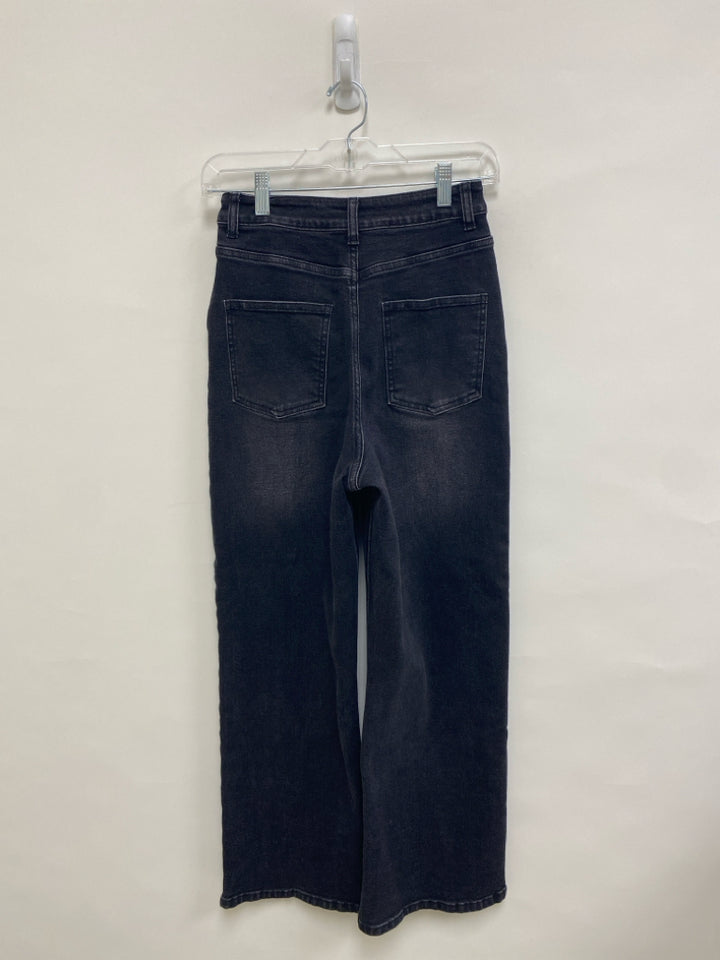 Size XS Faded Black Wide Leg Ladies Jeans
