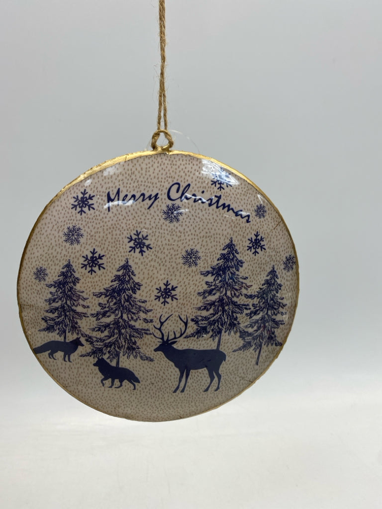 Tan Blue Ornaments