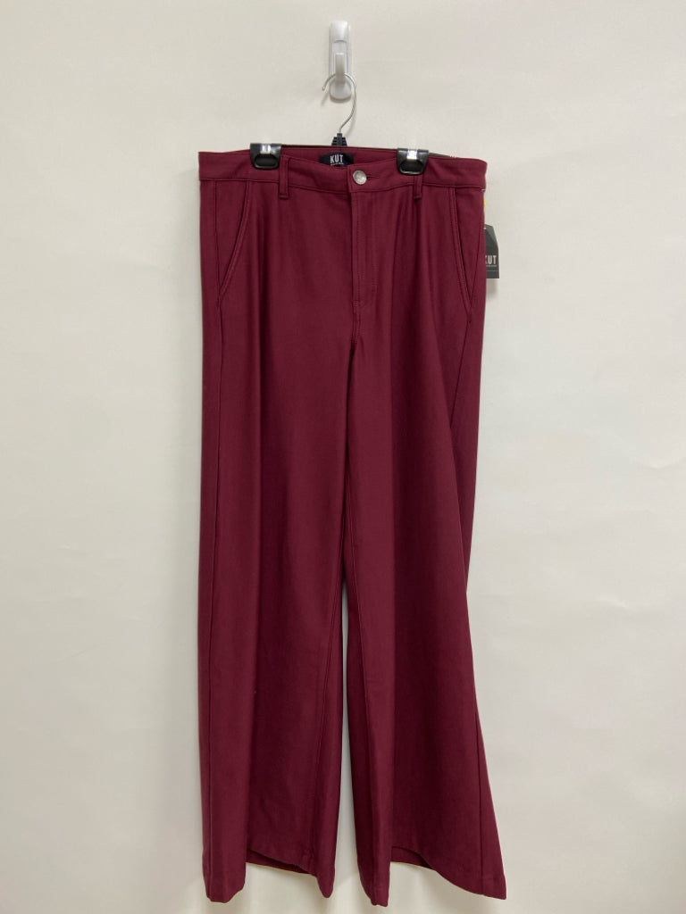 NWT Kut from the Kloth Size 8 Maroon Wide Leg Ladies Pants