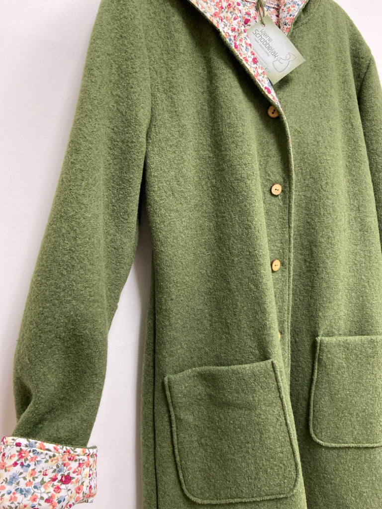 NWT Size 40 Green Hooded Wool Ladies Jacket