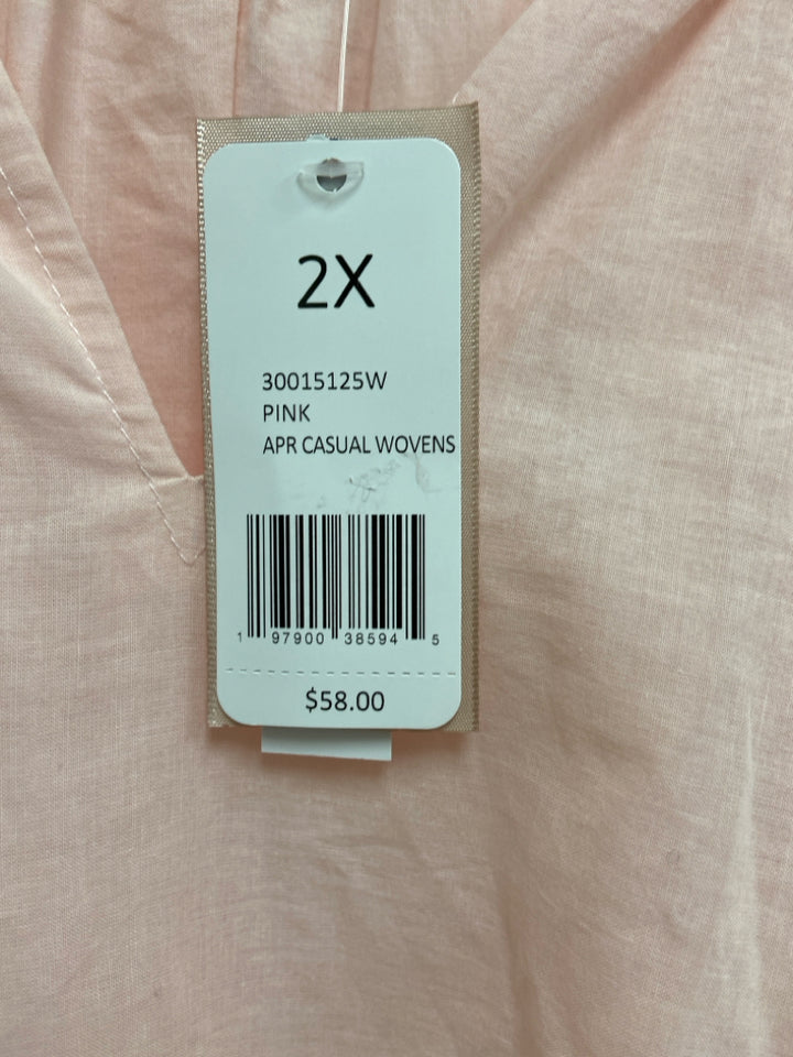 NWT philosophy  SIZE  2X Pale Pink Eyelet Plus Size Top