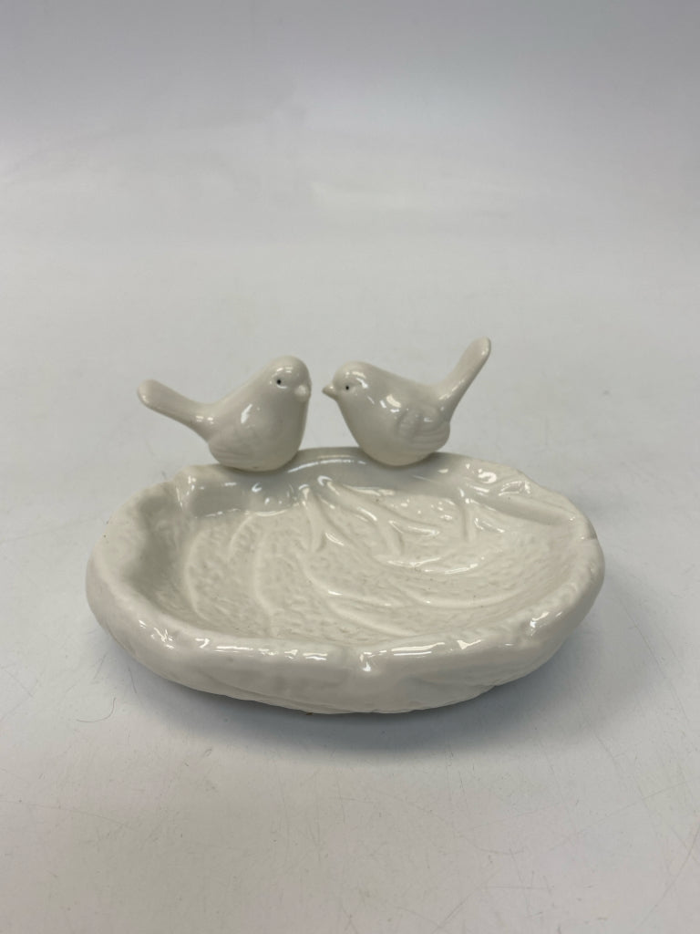 White Birds Ceramic Soap Dish