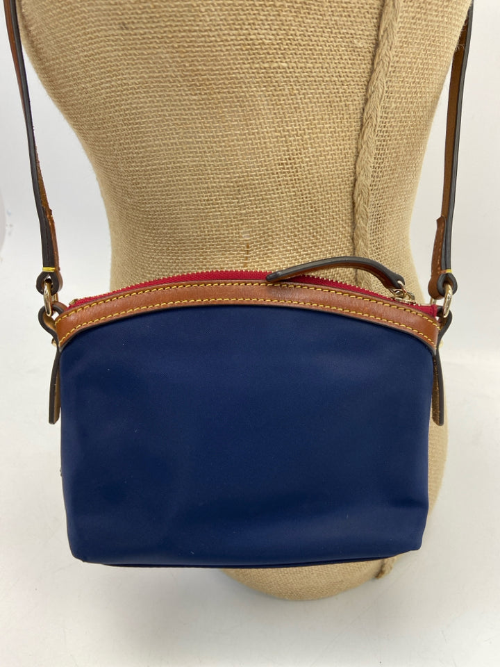Dooney &amp; Bourke Navy Brown Nylon Crossbody