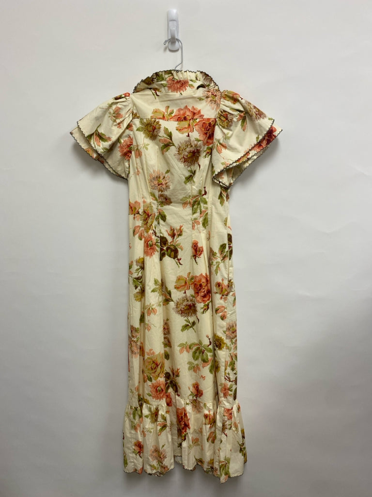 NWT TUCKERNUCK Size XXS Cream Coral/Green Floral Ladies Dress