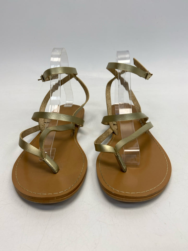 J Crew  Size 10 Gold Sandals