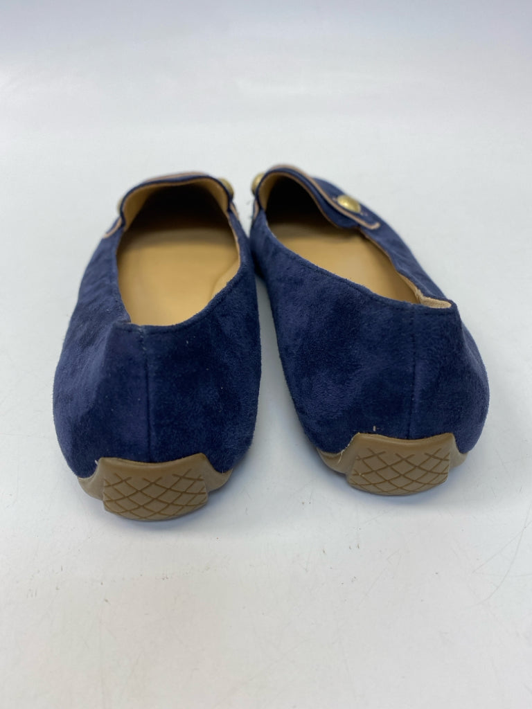 Talbots  Size 8 Navy Gold Button(s) Suede Flats