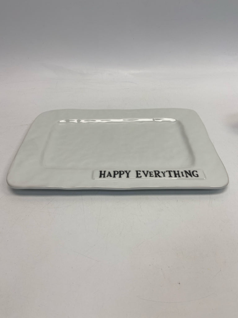 White Black Words Serving Piece