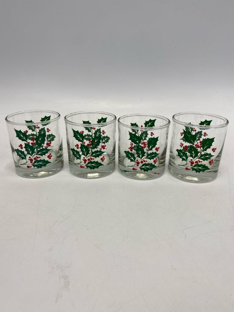 Clear Red/Green Holly Berries Christmas