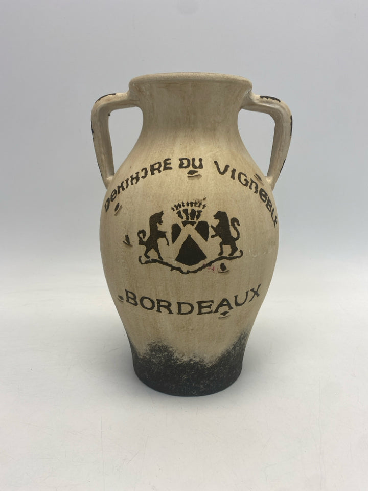 Cream Brown Rustic Ceramic Jug