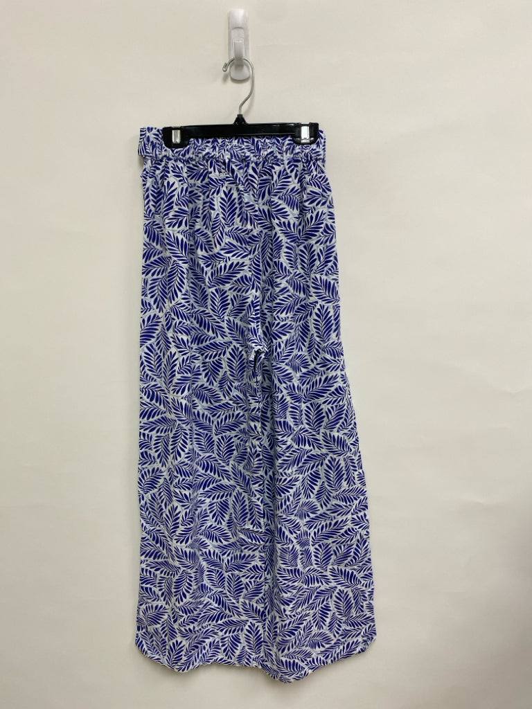MIDNIGHT SKY Size S White Navy Twig Pull-on Ladies Pants