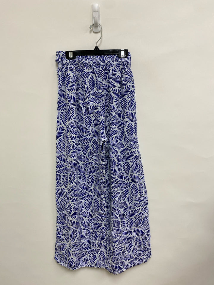 MIDNIGHT SKY Size S White Navy Twig Pull-on Ladies Pants
