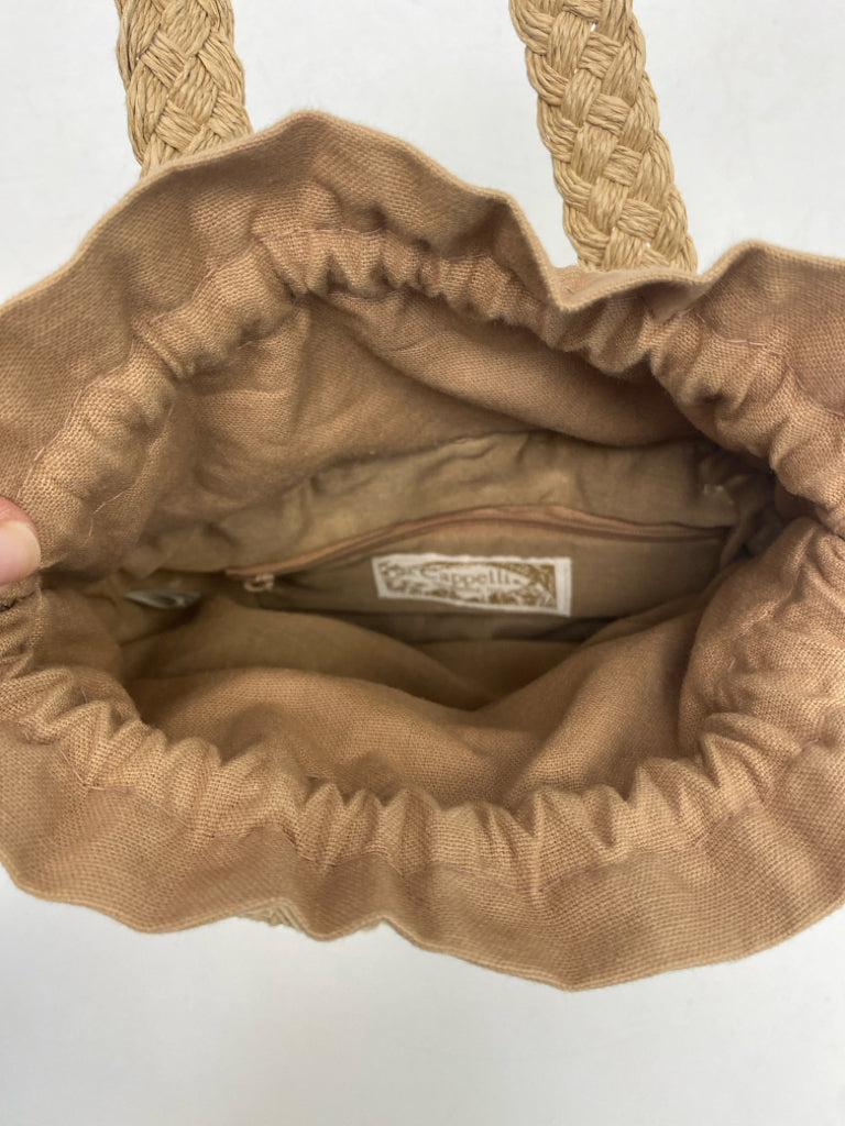Cappelli Natural Blue Woven Straw Handbag