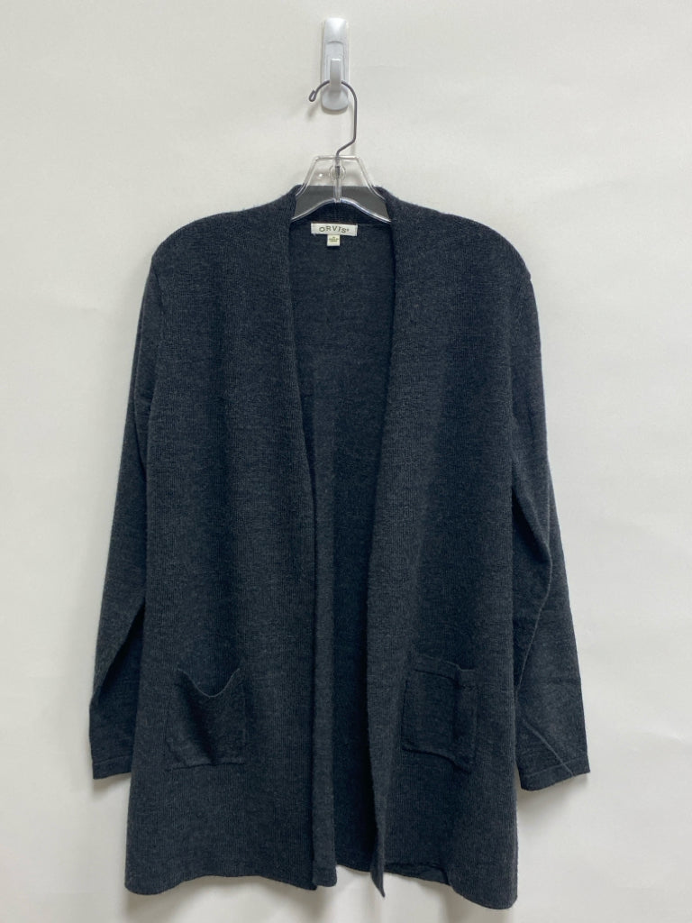 Orvis Size M Charcoal Drape Merino Ladies Sweater