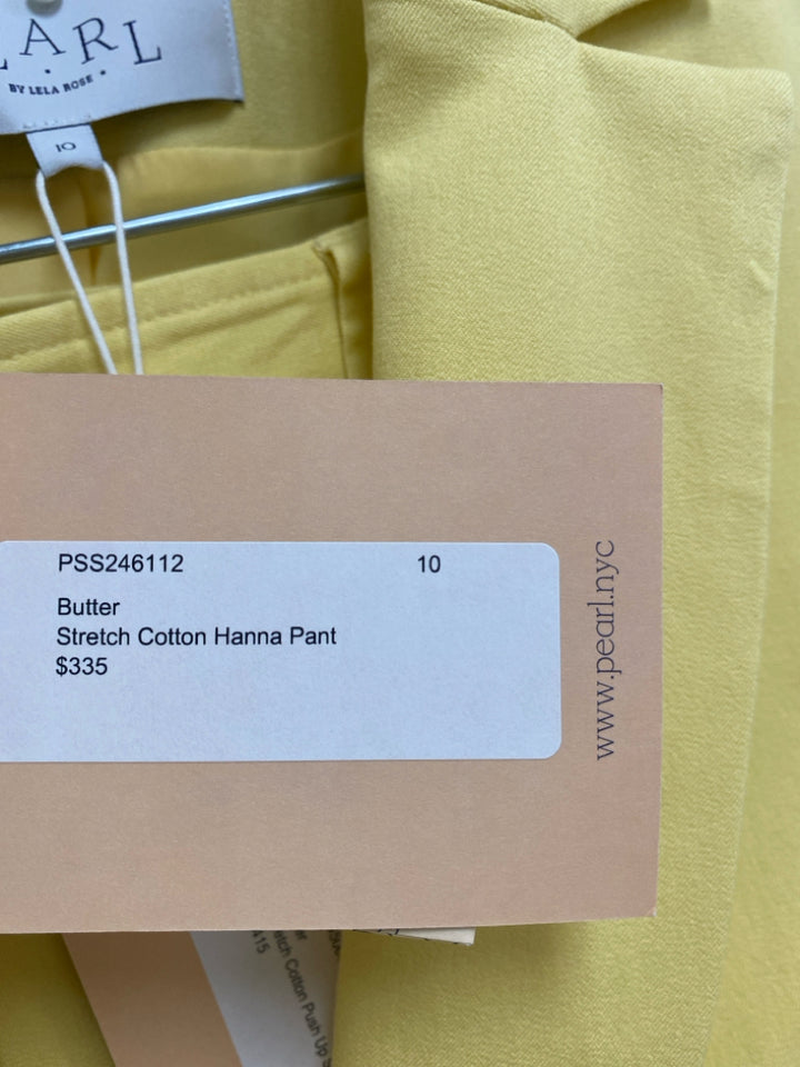 NWT PEARL BY LELA ROSE Size 10 Yellow Wide Leg Ladies 2pc Pant Set