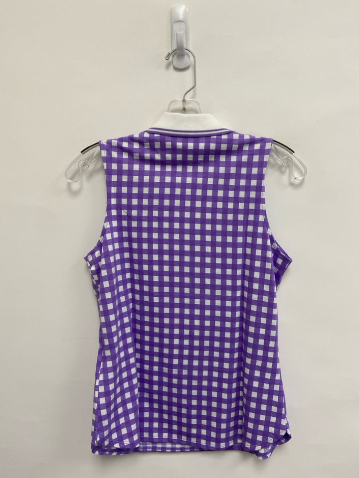NWT Ralph Lauren Size S Purple White Checkered Sleeveless Ladies Top