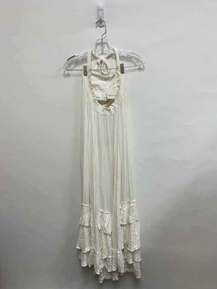 NWT Free People Size XS White Crinkle Maxi Ladies Dress