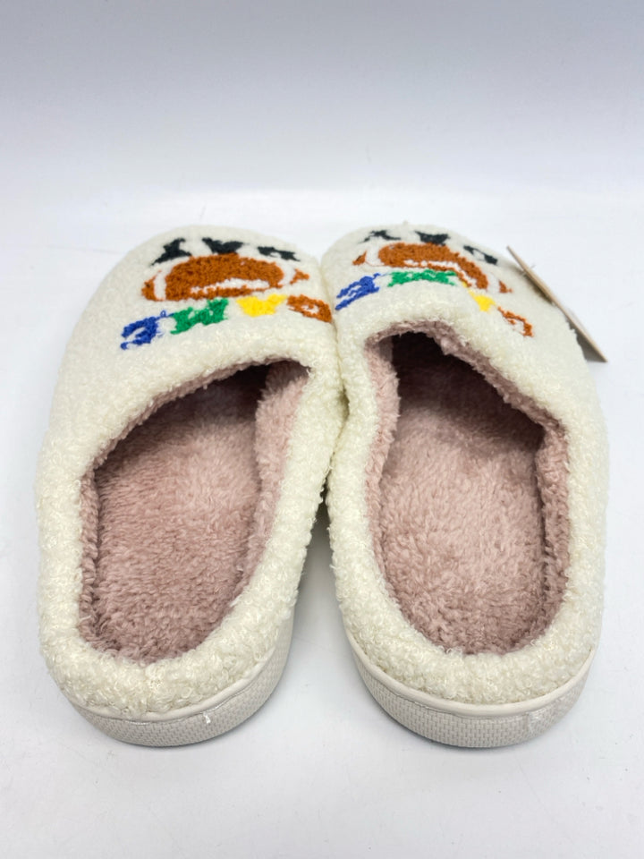 Size S, M, L White Gameday Slippers
