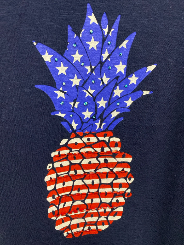 Crown &amp; Ivy SIZE M Navy Red/White Patriotic Sleeveless Girl&