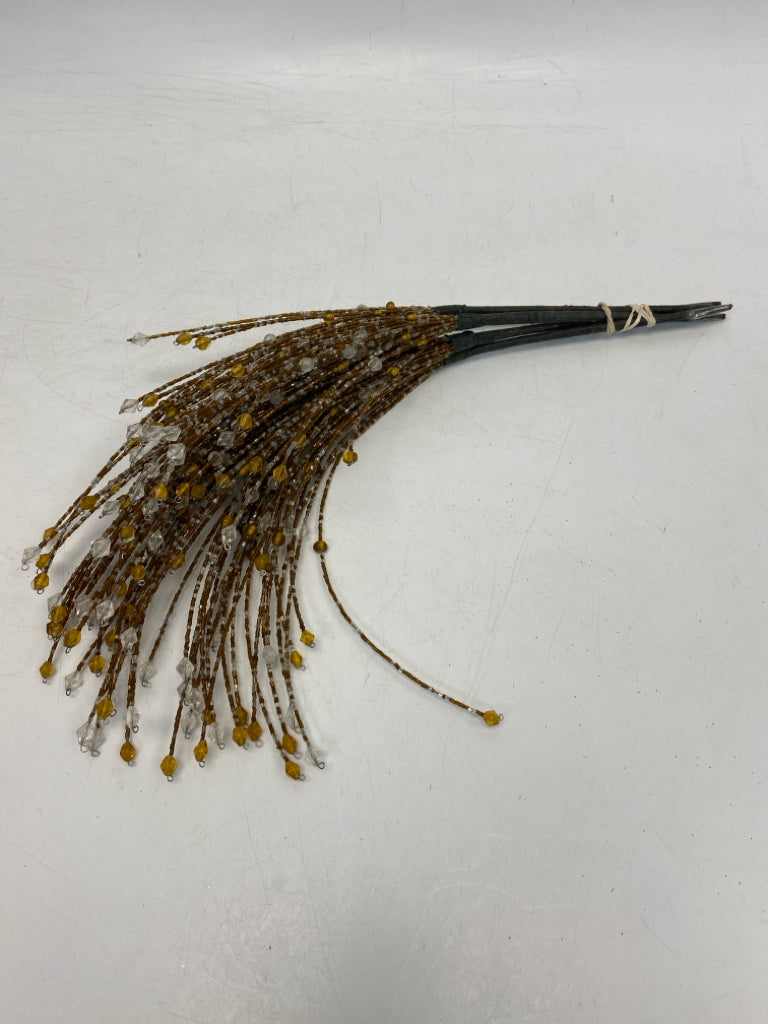 Bronze Gold/Clear Beaded Christmas