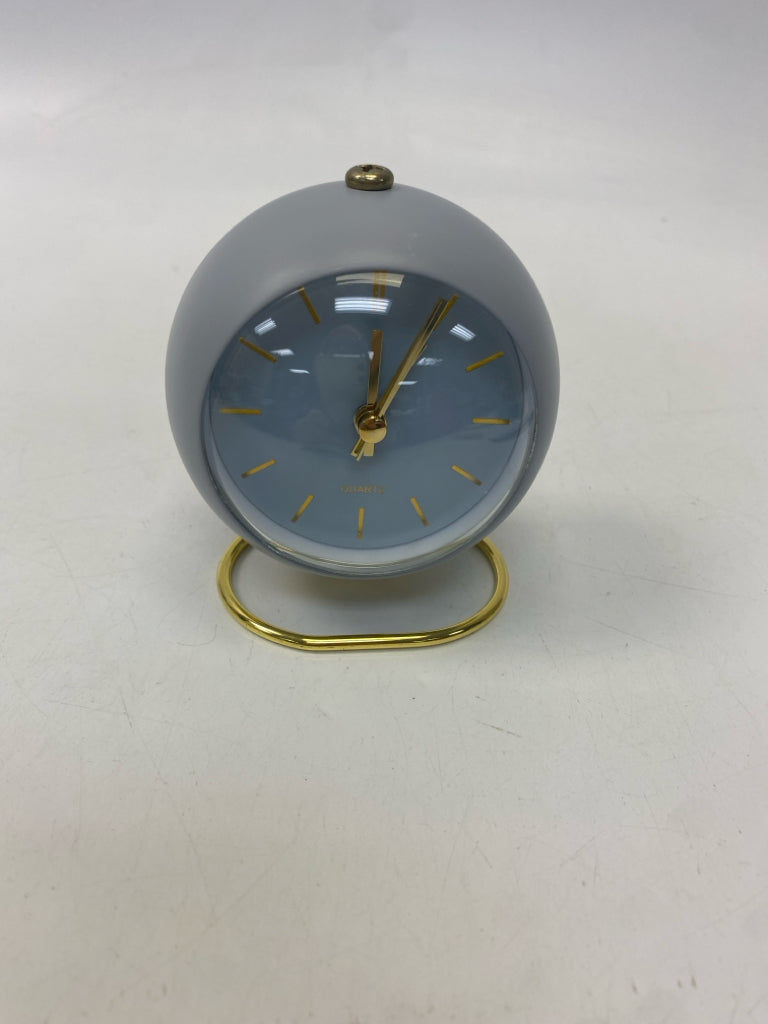 Quartz Slate Blue Gold Clock