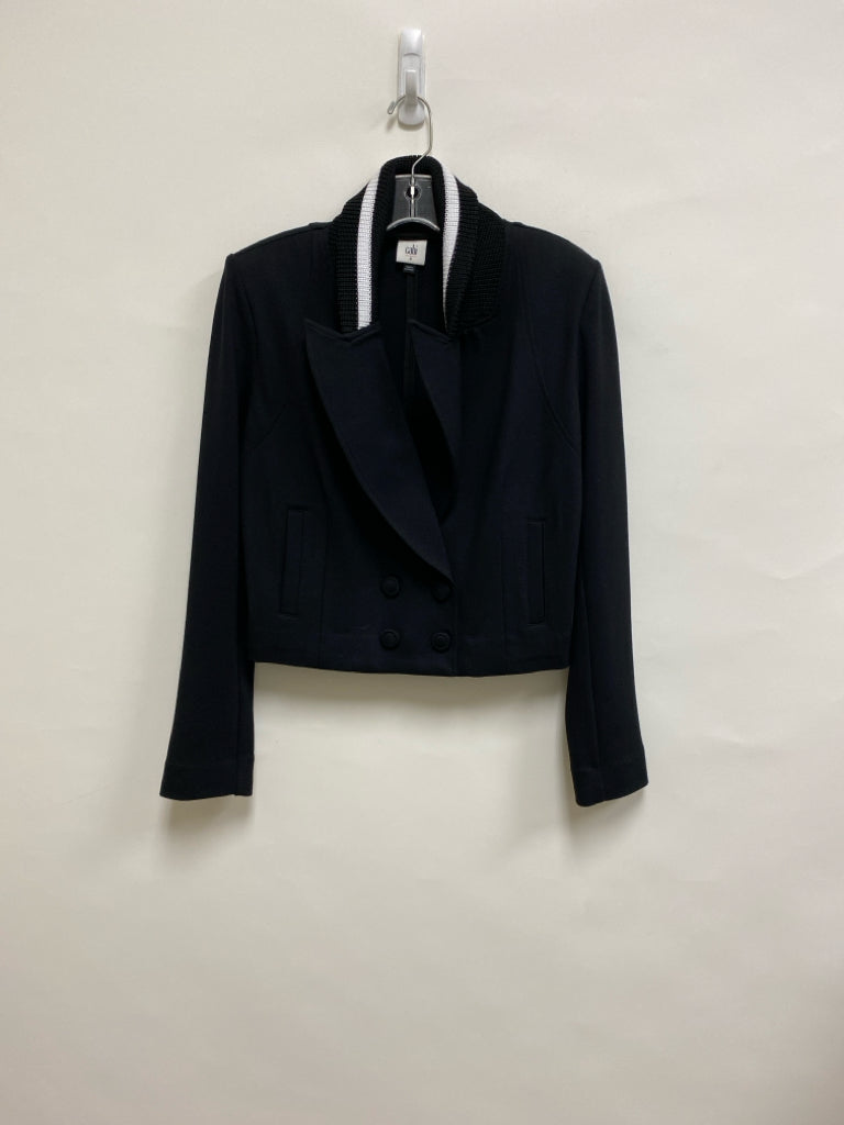 Cabi Size 8 Black White Trimmed Cropped Ladies Jacket