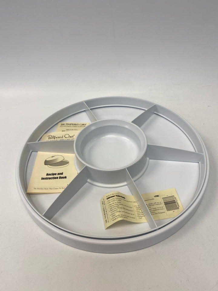 Pampered Chef Clear White Serving Piece