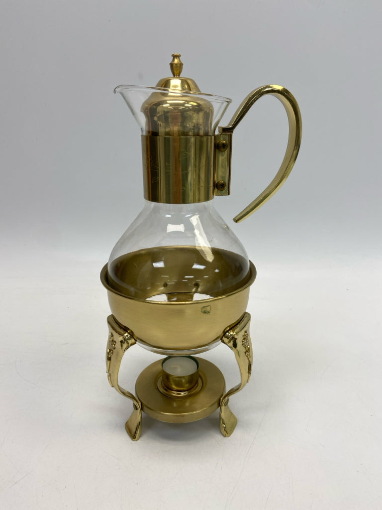Clear Gold Metal/Glass Serving Piece