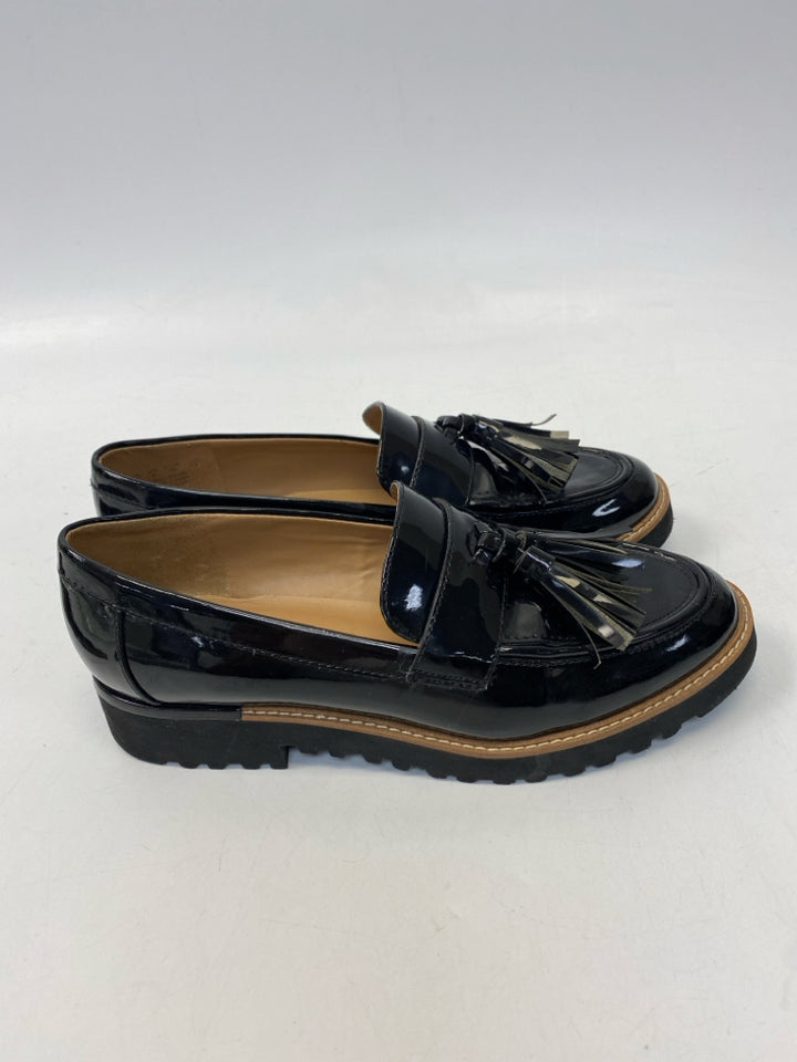 Franco Sarto  Size 6 Black Tassel(es) Patent Flats