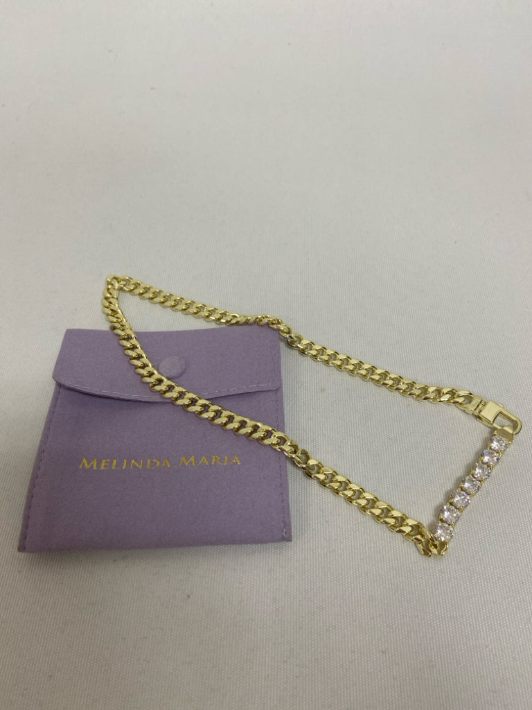 Gold Color Clear Jeweled Necklace