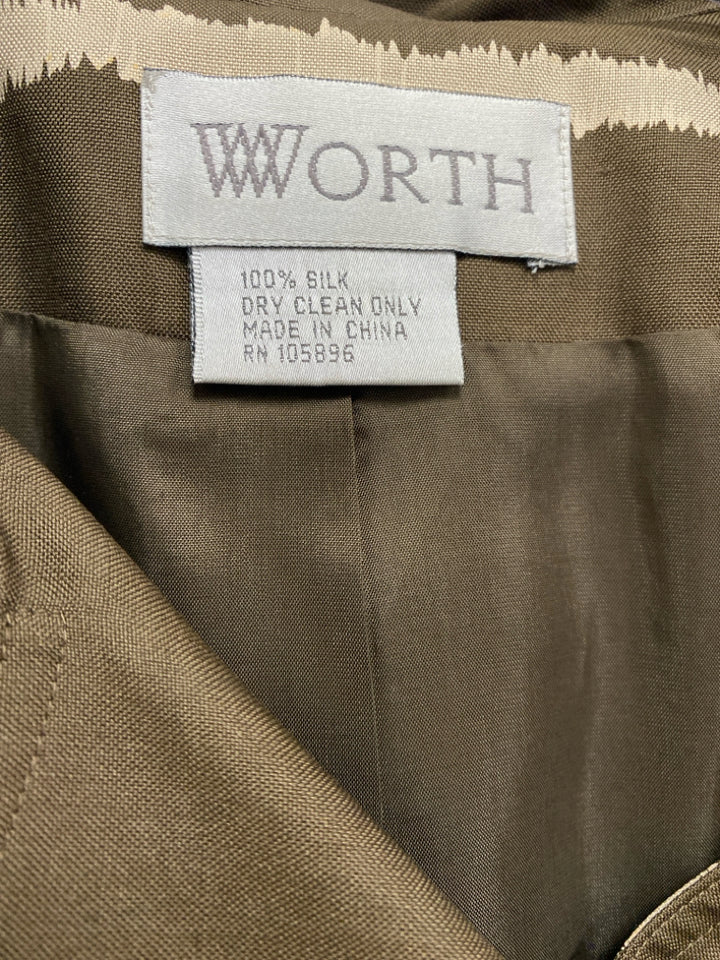 WORTH  SIZE  14 Brown Tan Lines Plus Size Jacket