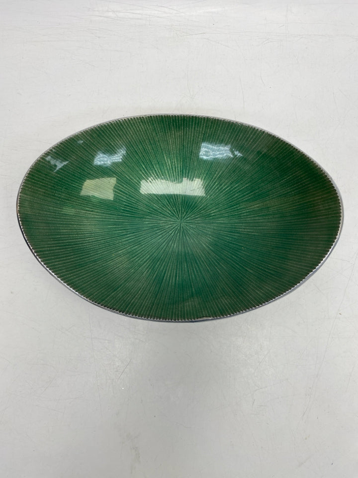Green Silver Decorative Bowl