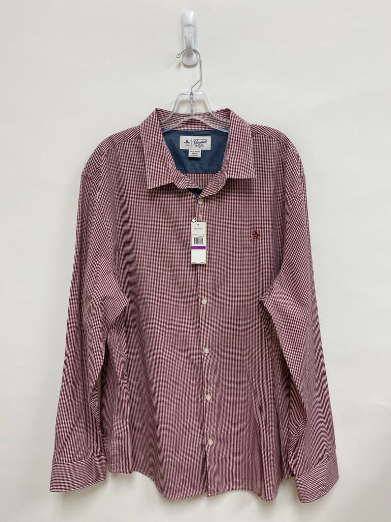 NWT Munsingwear Size XXL Dark Red White Checkered Men&