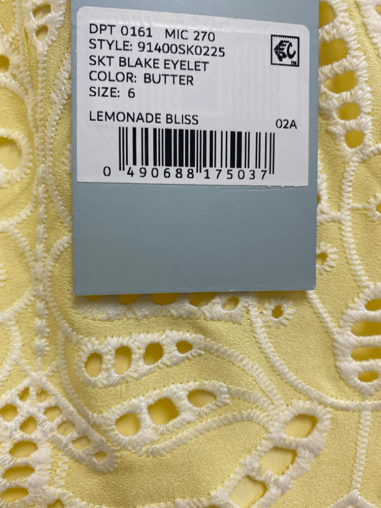 NWT Antonio Melani Size 6 Yellow White Embroidered Maxi Ladies Skirt