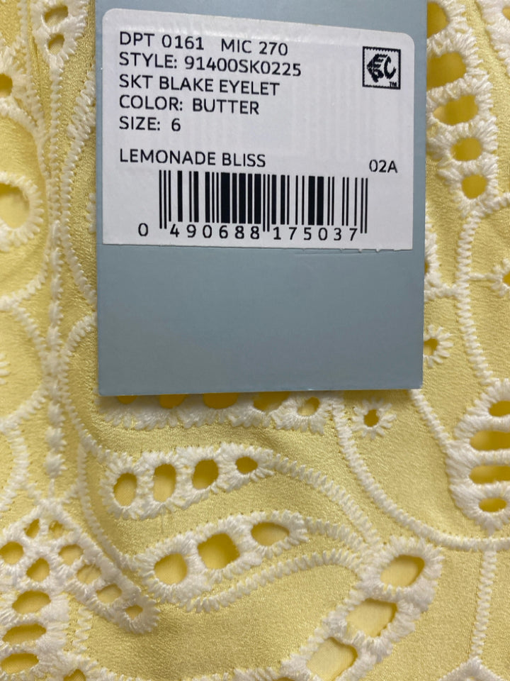 NWT Antonio Melani Size 6 Yellow White Embroidered Maxi Ladies Skirt