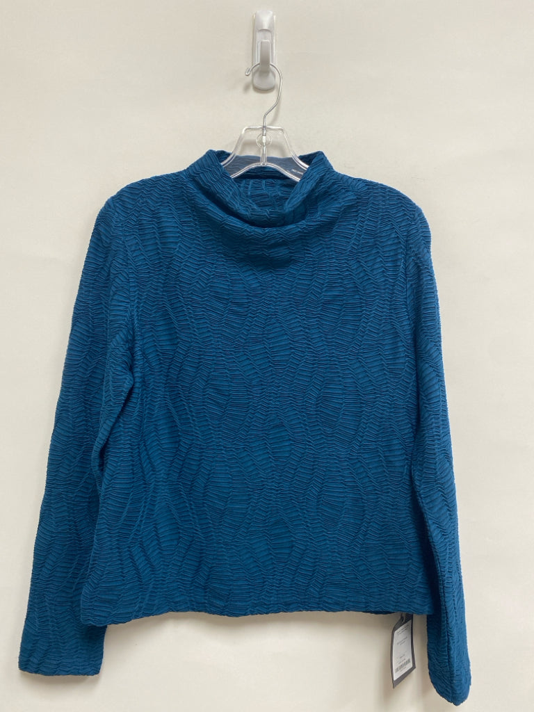 NWT Size S Dark Turquiose Crinkle Mock Neck Ladies Top