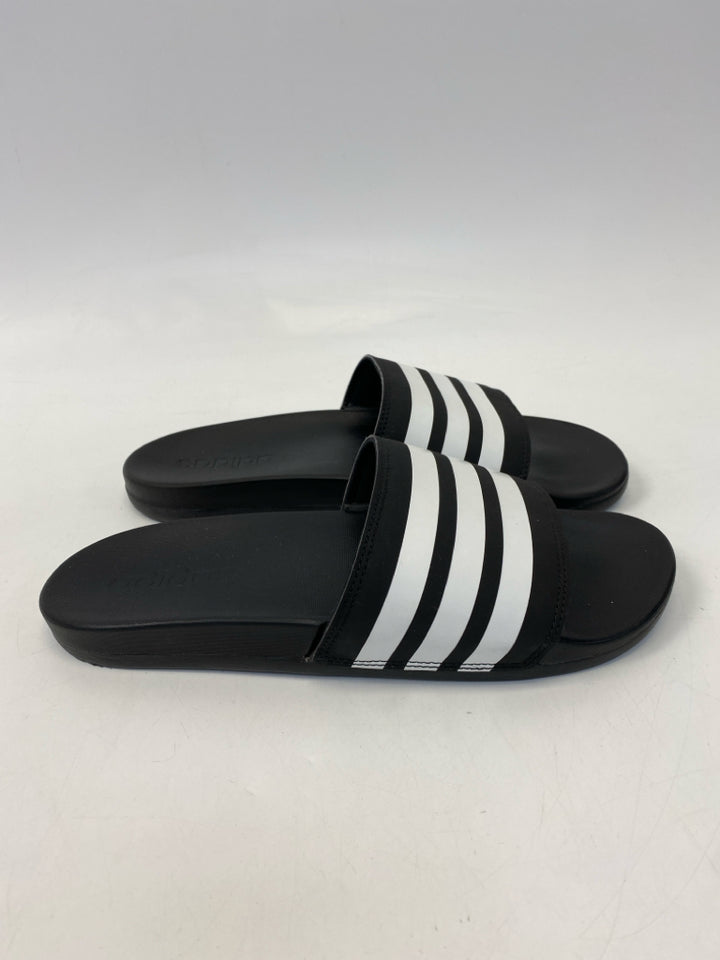 Adidas Size 10 Black White Striped Men&