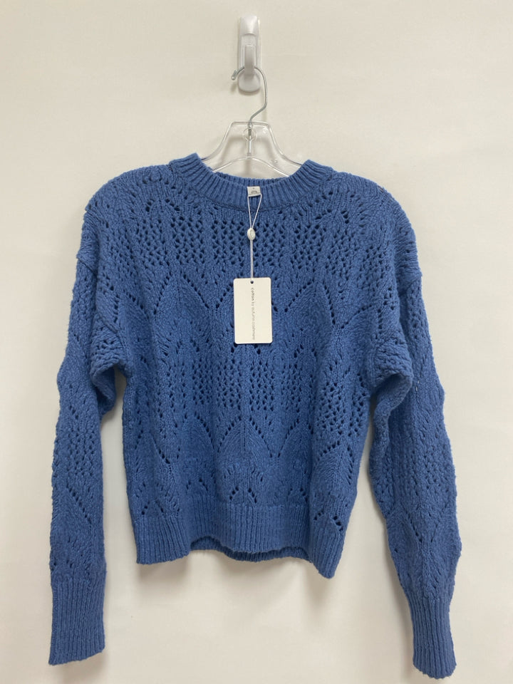 NWT autumn cashmere Size S Blue Texture Ladies Sweater