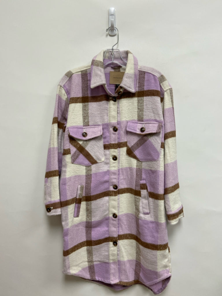 NWT BlankNYC Size XS Lavender White/Tan Plaid Ladies Jacket