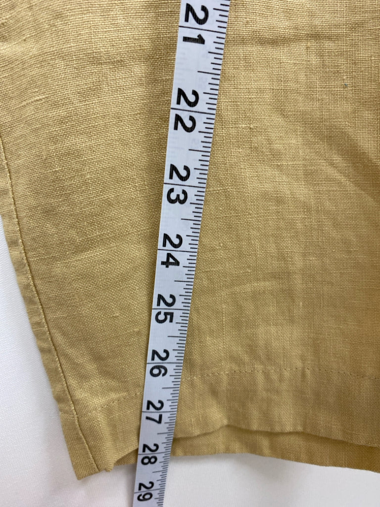 not PERFECT LINEN Size L Dusty Yellow Pull-on Linen Ladies Pants