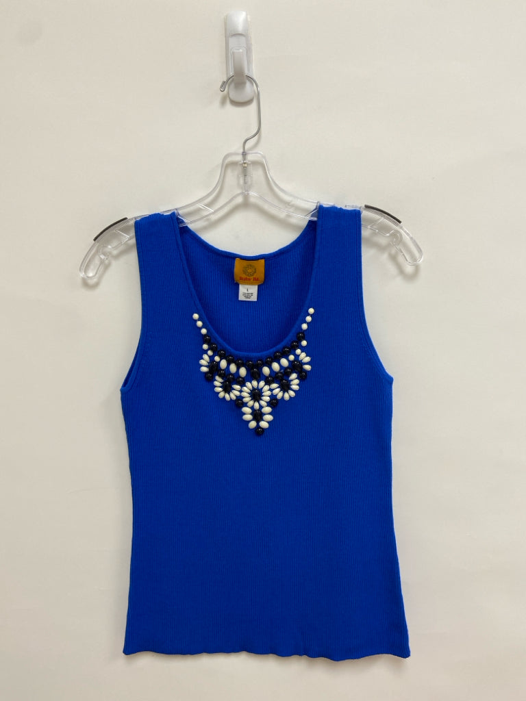 Ruby Rd. Size L Blue Beaded Tank Ladies Top
