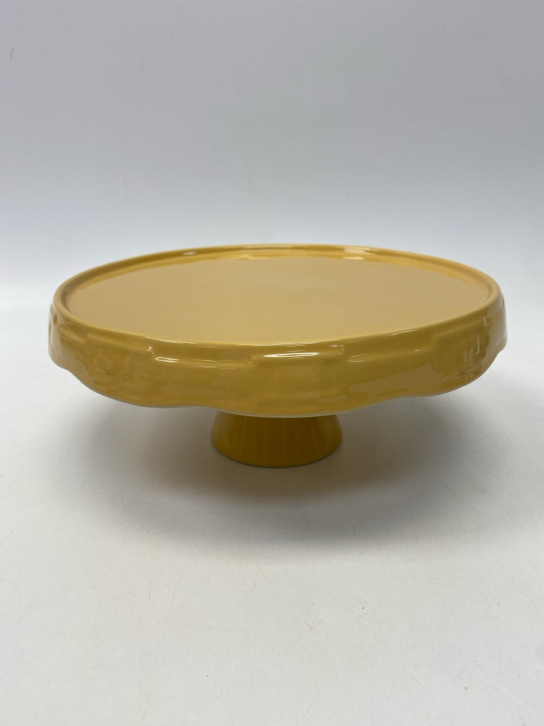 Longaberger Marigold Pottery Cake Plate/Stand