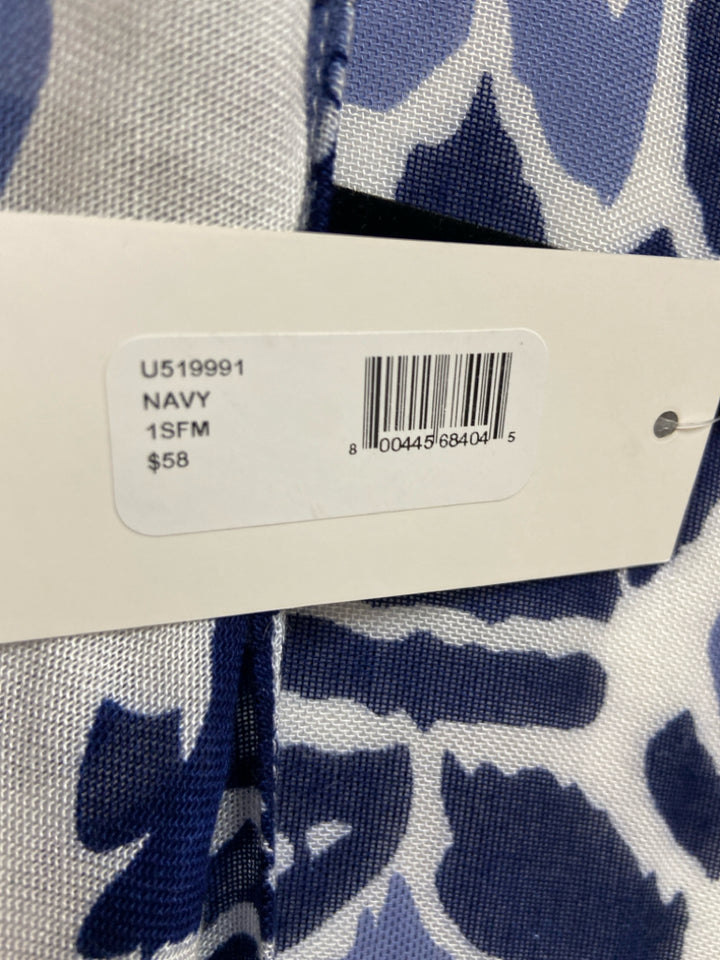 NWT Steve Madden Size OSFM White Navy/Blue        Damask Ladies Kimono