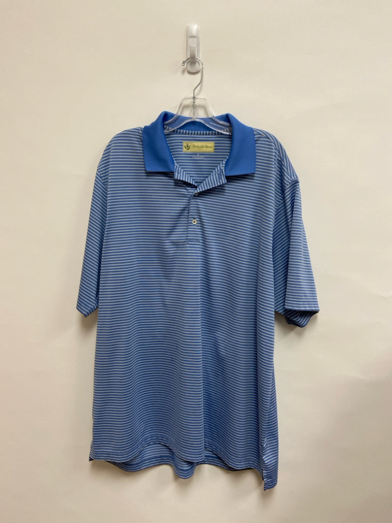 Donald Ross Size XL Blue White Stripes Polo Men&