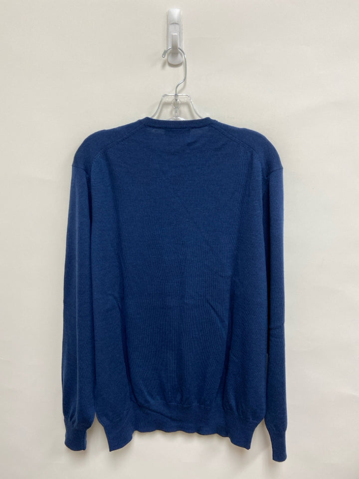 Alan Paine Size XL Navy V Neck Merino Men&