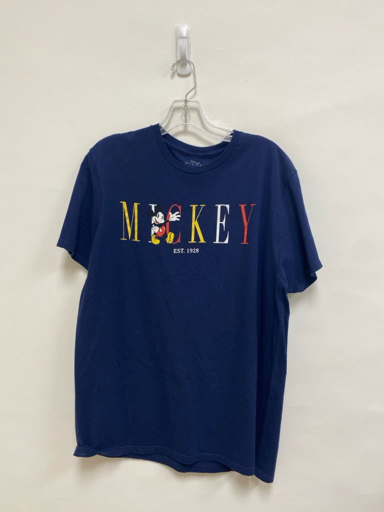 Disney Size L Navy Red/Yellow Mickey Mouse Ladies Top