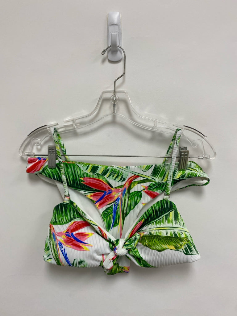 NEW Tinibikini Size XL White/Green Pink Crinkle Ladies Swimwear