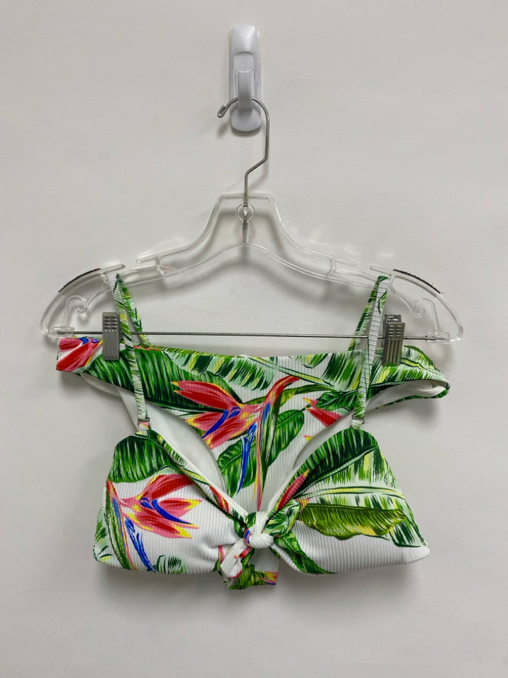 NEW Tinibikini Size XL White/Green Pink Crinkle Ladies Swimwear